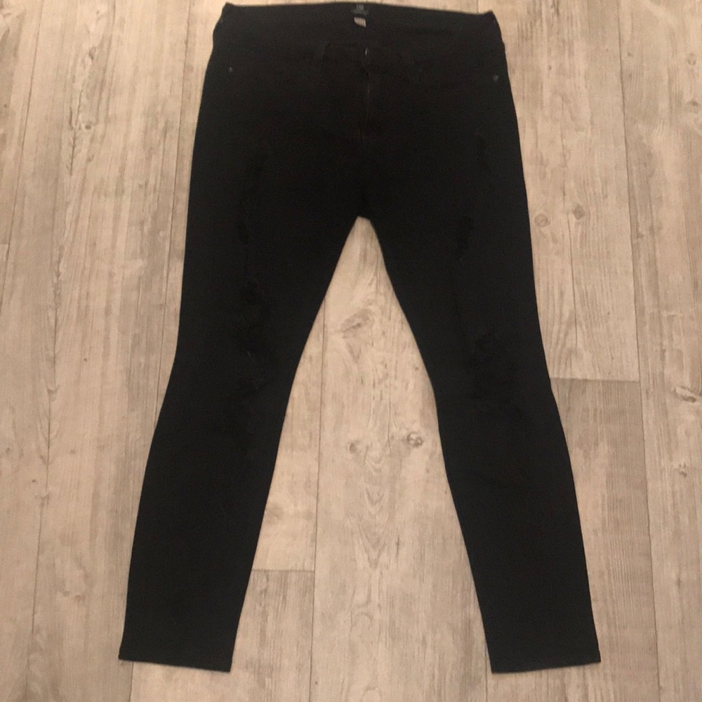 Just Black Distressed Black Skinny Jeans/Jeggings